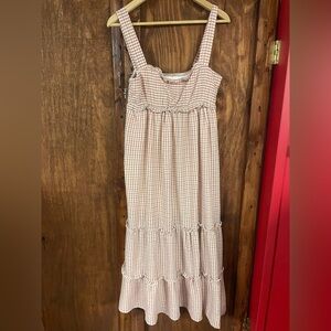 Liberty Love Brown Gingham Ruffle Dress